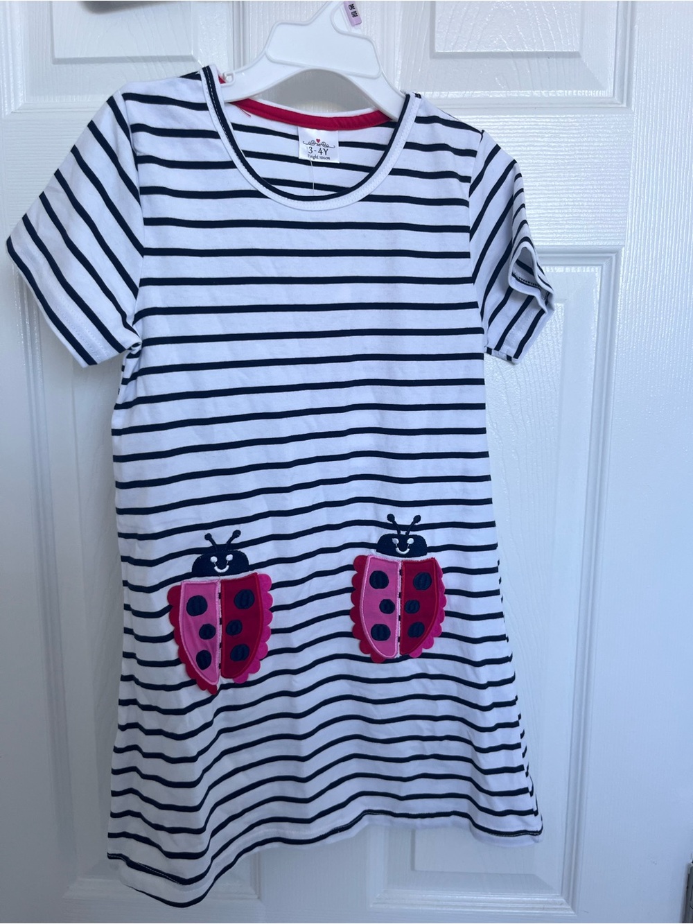 🐞Ladybug stripes Tshirt dress NWT Size 3-4Y